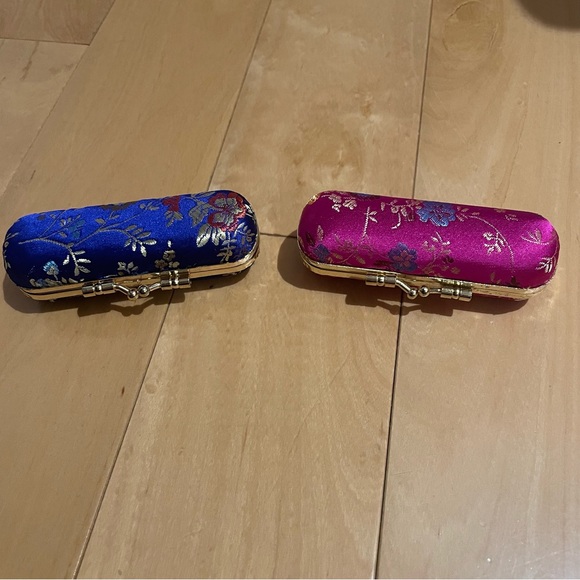 Accessories - 2 new embroidery lipstick cases with mirror